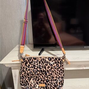 Consuela Multicolor Strap Leopard Crossbody Bag